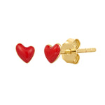 Herz Ohrstecker gold Emaille rot
