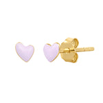 Ohrstecker Herz gold Emaille violett