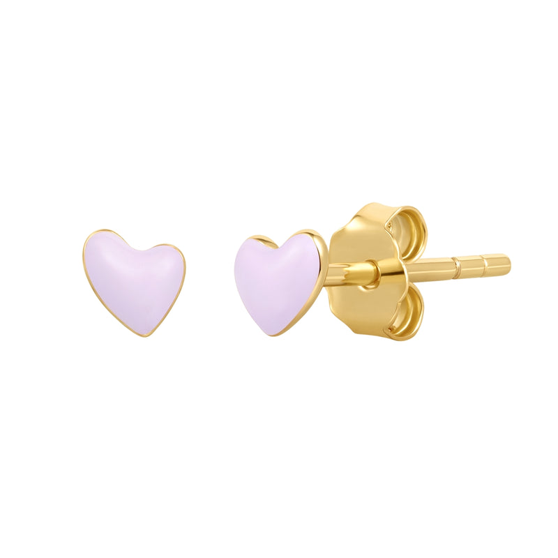 Ohrstecker Herz gold Emaille violett