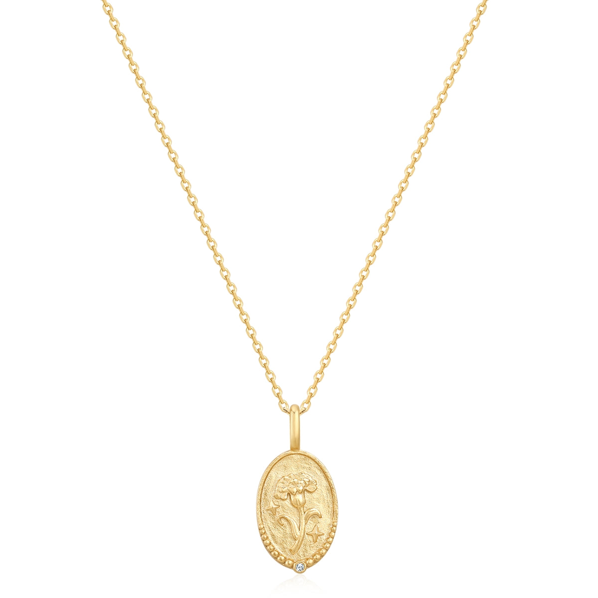 Geburtsblume-Kette gold Januar Nelke