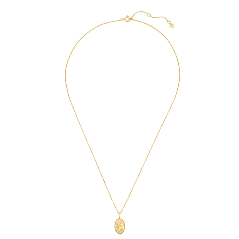 Geburtsblume-Kette gold Januar Nelke