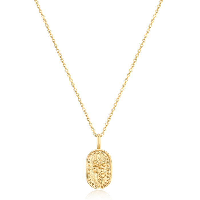 Halskette gold Geburtsblume Juli Lotus