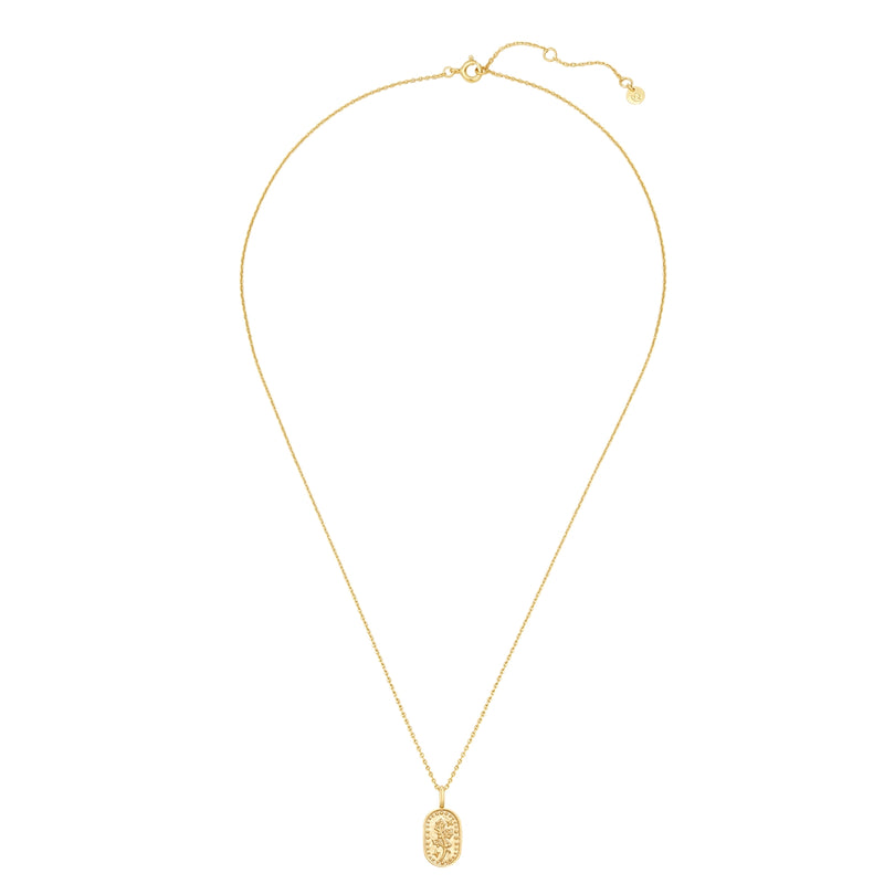 Geburtsblumen-Halskette gold Dezember Stechpalme