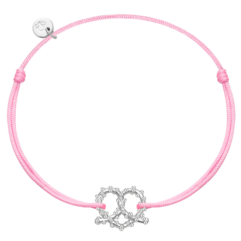 Armband Textil rosa HERZ-BREZE silber