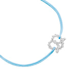 Textil Armband hellblau HERZ BREZE silber