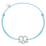 Textil Armband hellblau HERZ BREZE silber