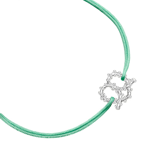 Armband HERZ BREZE silber Textil salbei