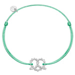 Armband HERZ BREZE silber Textil salbei