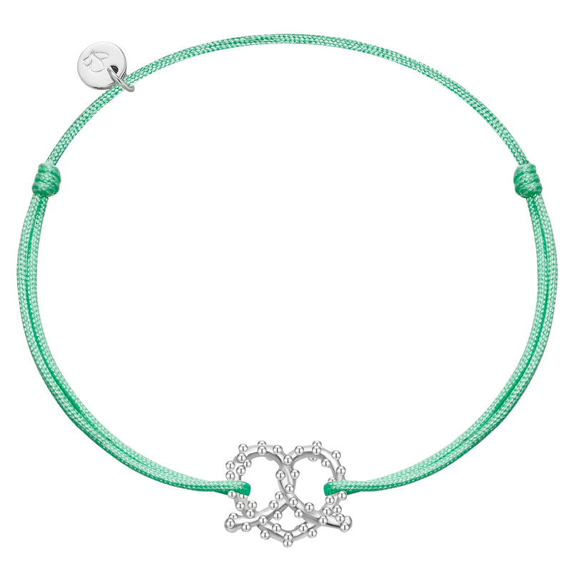 Armband HERZ BREZE silber Textil salbei
