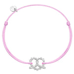 Armband Textil flieder HERZ-BREZE silber