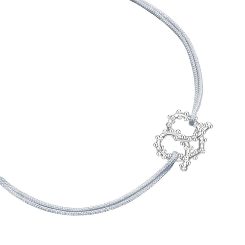 Textil Armband silber HERZ BREZE silber