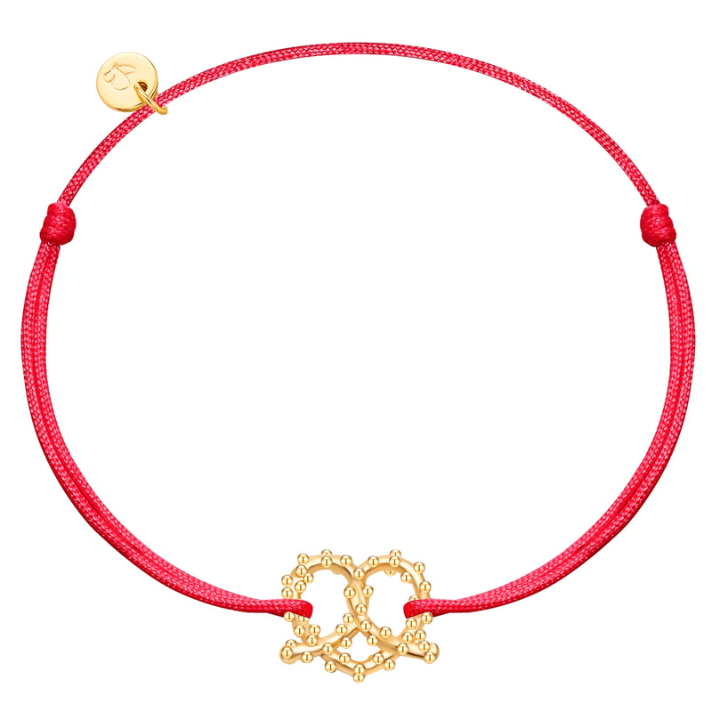 Armband HERZ BREZE gold Textil rot