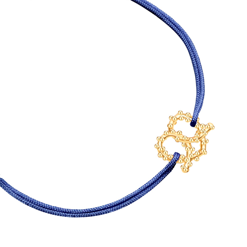 Armband Textil dunkelblau HERZ BREZE gold