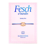 Textil-Armband dunkelblau Herz Brez'n gelbgold