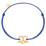 Armband Textil dunkelblau HERZ BREZE gold