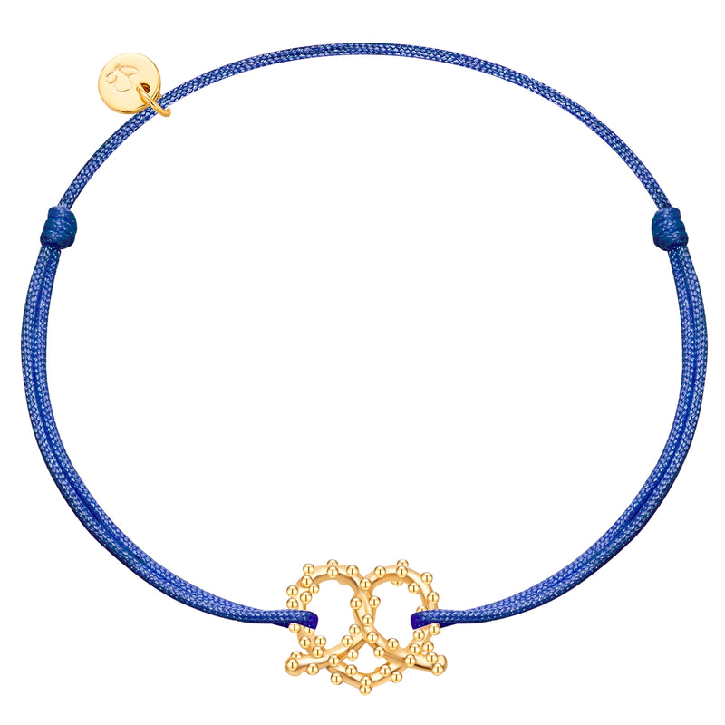 Armband Textil dunkelblau HERZ BREZE gold