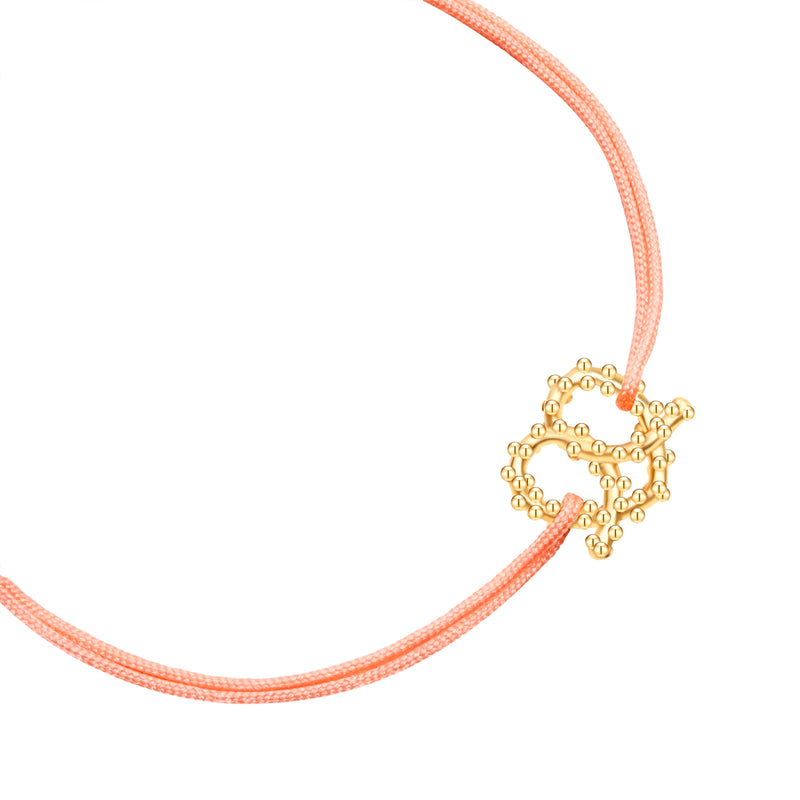 Textil Armband peach HERZ BREZE gold