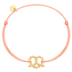 Textil Armband peach HERZ BREZE gold