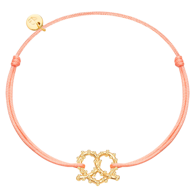 Textil Armband peach HERZ BREZE gold