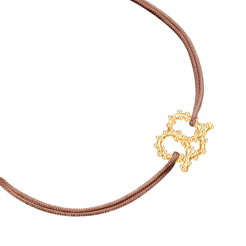Armband Textil braun HERZ BREZE gold