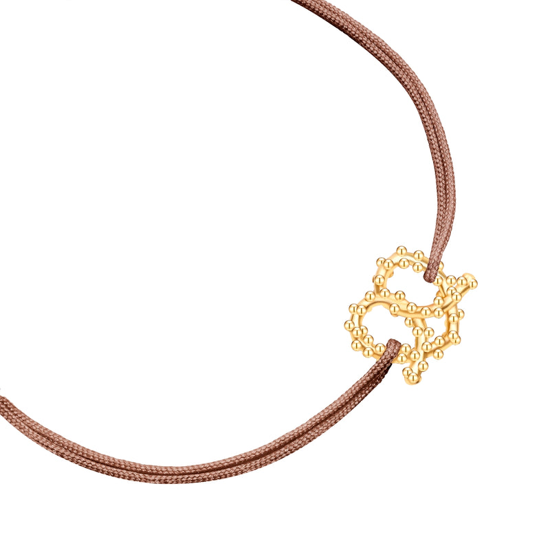 Armband Textil braun HERZ BREZE gold