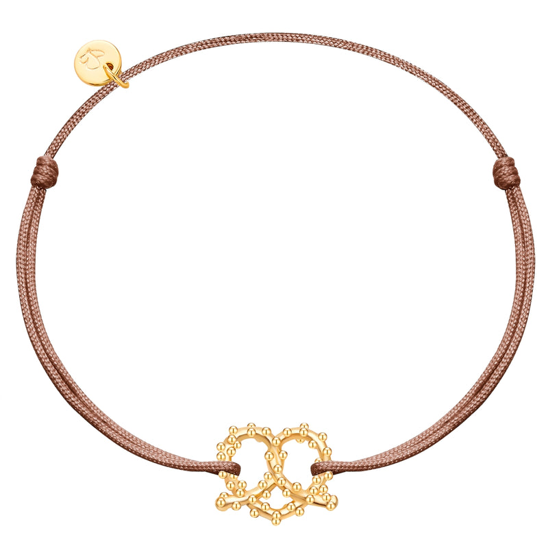 Armband Textil braun HERZ BREZE gold