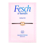 Textil-Armband schwarz Herz Brez'n gelbgold