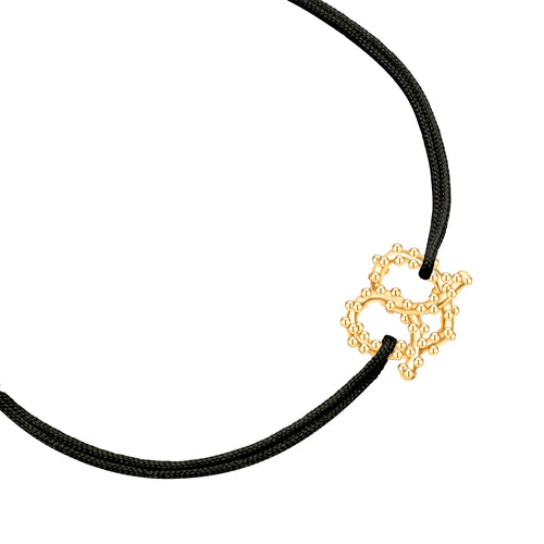 Armband Textil schwarz HERZ-BREZE gold