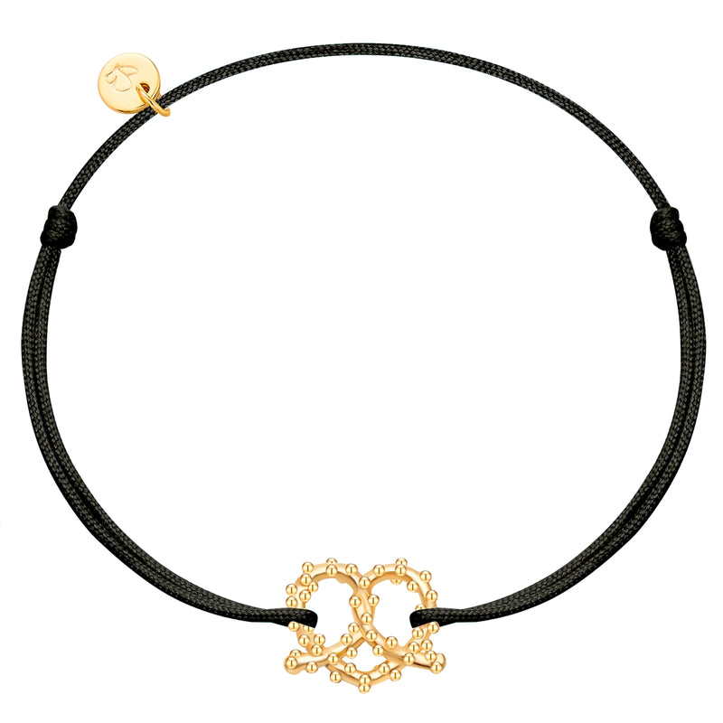 Armband Textil schwarz HERZ-BREZE gold