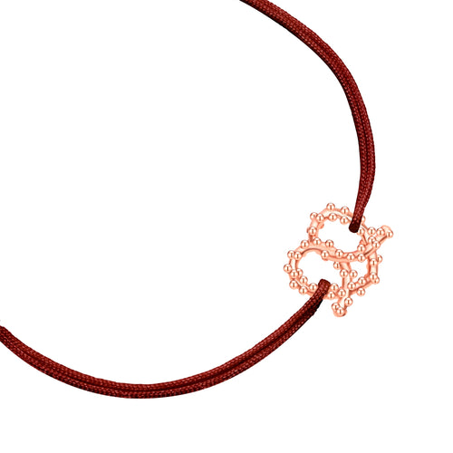 Textil Armband bordeaux HERZ BREZE roségold