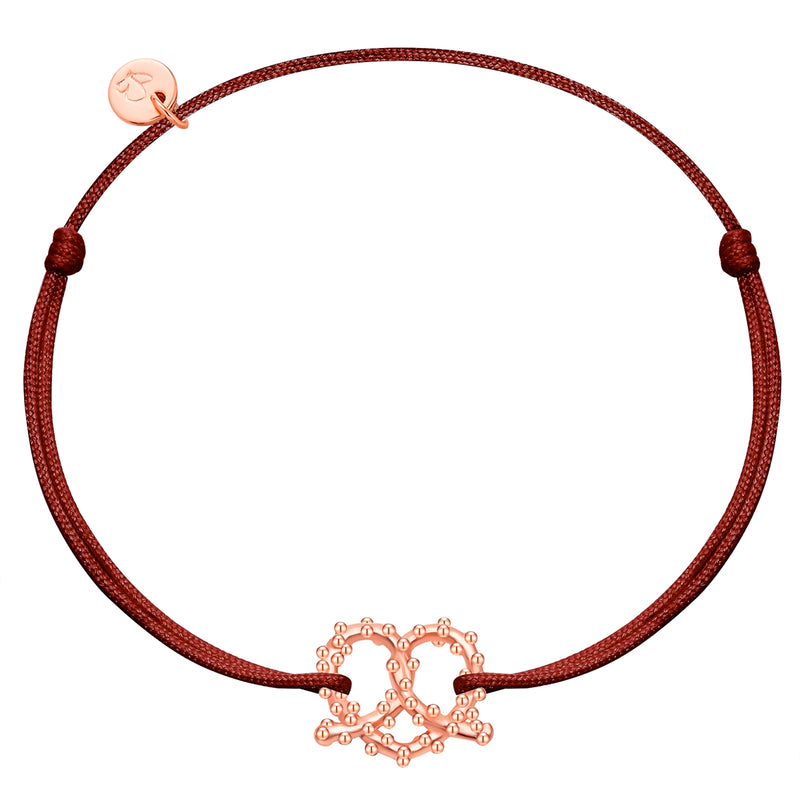 Textil Armband bordeaux HERZ BREZE roségold