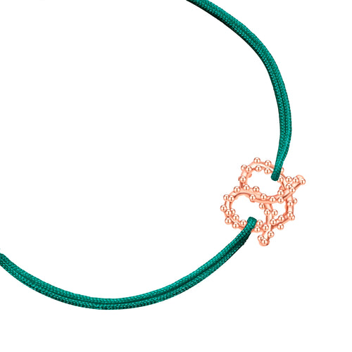 Armband HERZ BREZE roségold Textil dunkelgrün