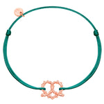 Armband HERZ BREZE roségold Textil dunkelgrün