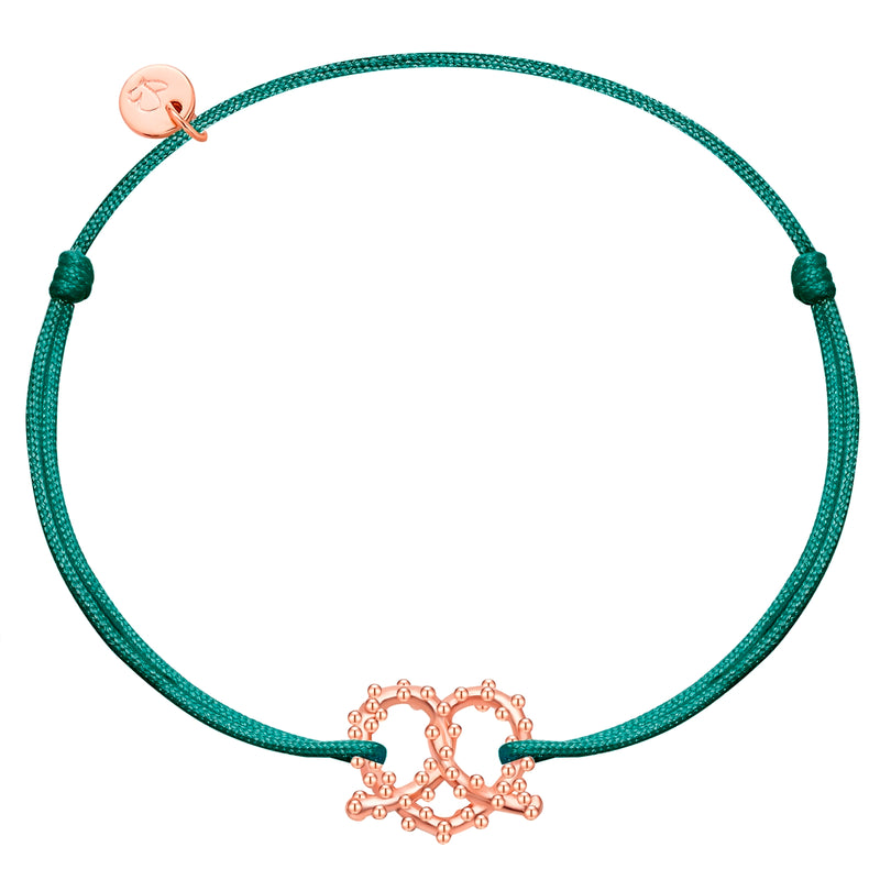 Armband HERZ BREZE roségold Textil dunkelgrün