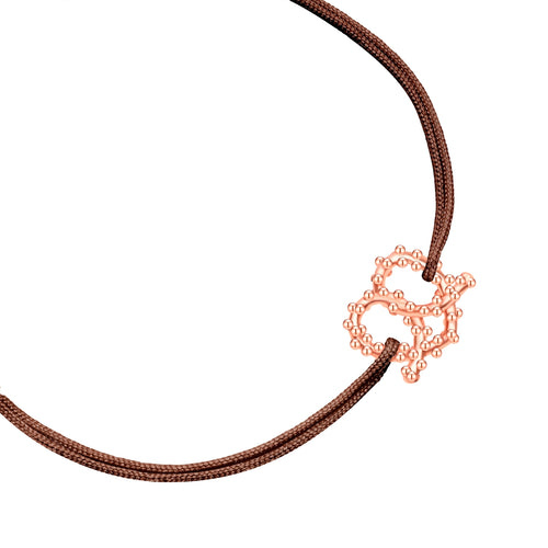 Armband Textil braun HERZ BREZE roségold