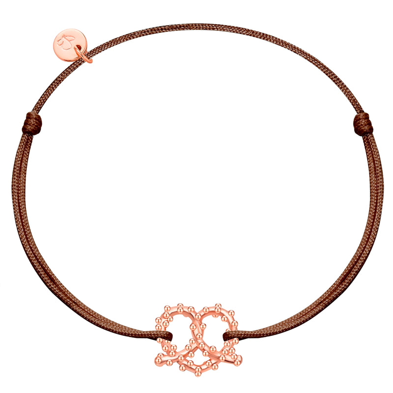 Armband Textil braun HERZ BREZE roségold