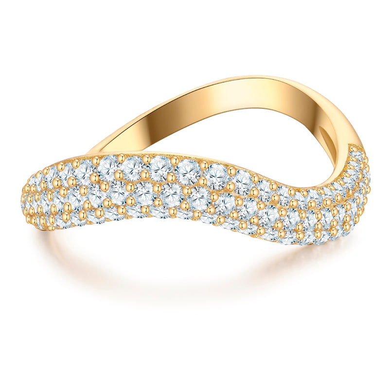 Ring gelbgold geschwungen mit Zirkonia