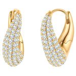Creolen gold geschwungen mit Zirkonia