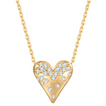 Kette mit Herz-Anhänger gold mit Zirkonia