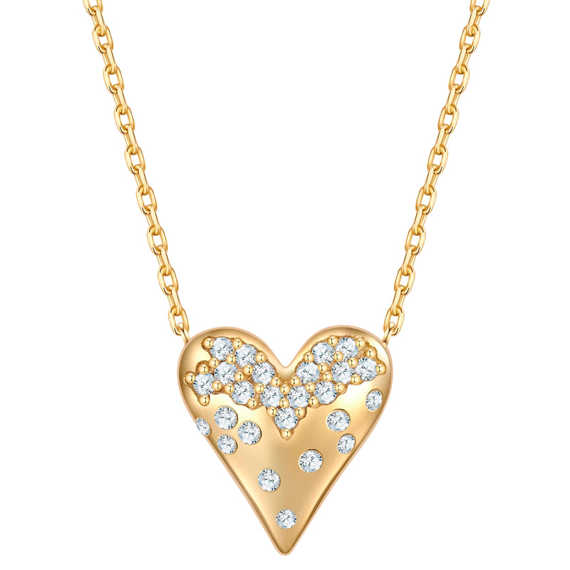 Kette mit Herz-Anhänger gold mit Zirkonia