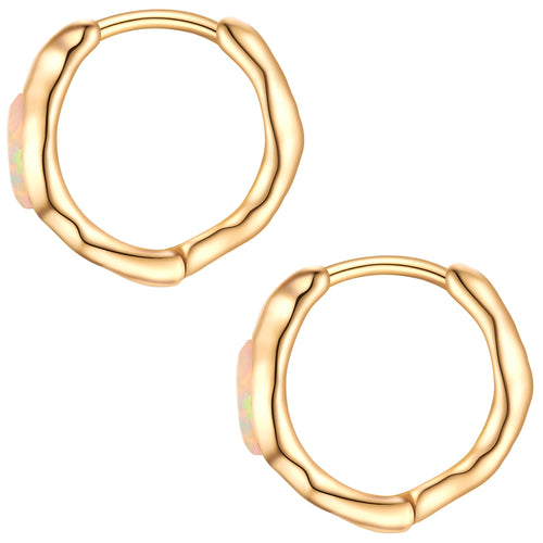 Creolen gold mit Opal