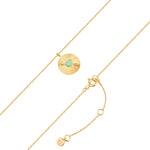 Kette mit Medaillon-Anhänger Herz Türkis (rek.)