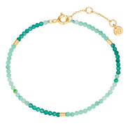 Armband gelbgold mit Amazonit/Aventurin