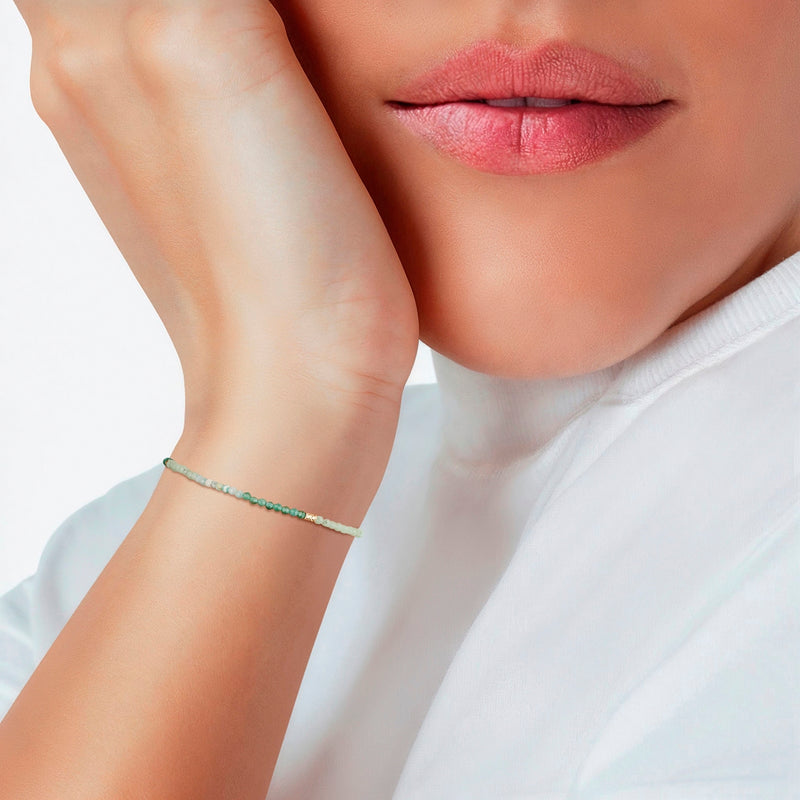 Armband gelbgold mit Amazonit/Aventurin