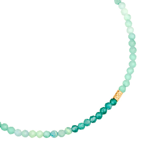 Armband gelbgold mit Amazonit/Aventurin