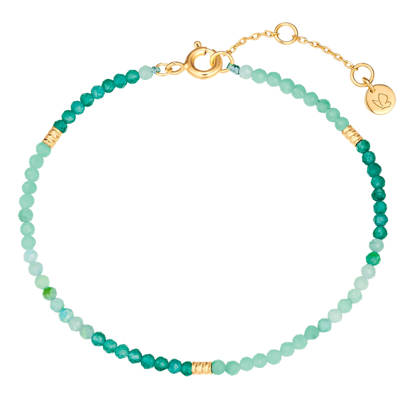 Armband gelbgold mit Amazonit/Aventurin