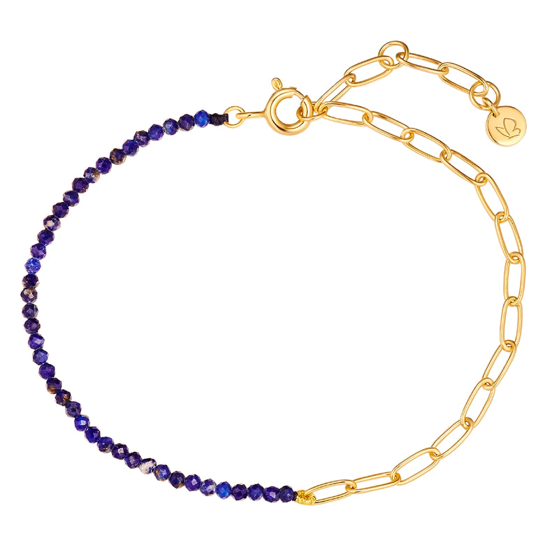 Armband gold mit Lapislazuli