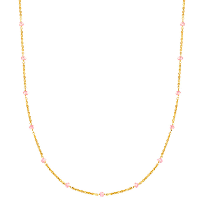 Kette gold mit Erdbeerquarz