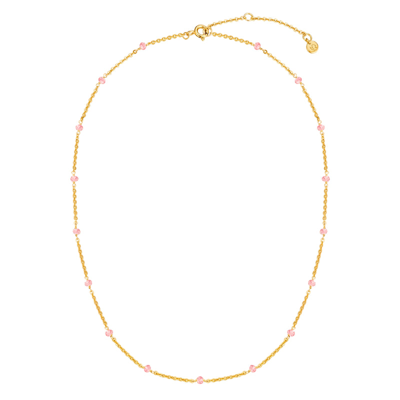 Kette gold mit Erdbeerquarz