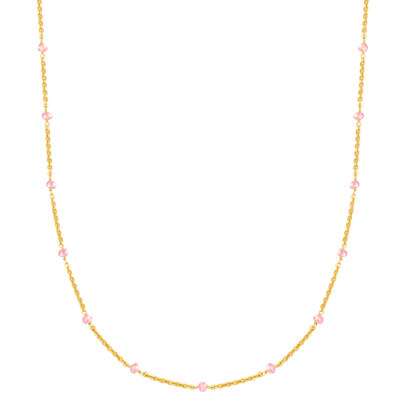 Kette gold mit Erdbeerquarz